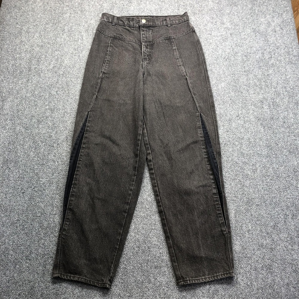 Vintage Cowden Jeans Juniors 13 27x27.5 Gray Charcoal Mom High Rise USA Denim